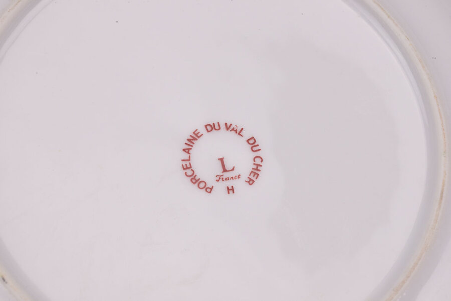 Assiettes à fromage vintage en porcelaine signée Val du Cher