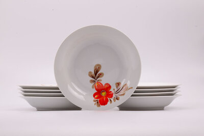 Set de 9 assiettes vintage en porcelaine de la marque Mitterteich Bavaria