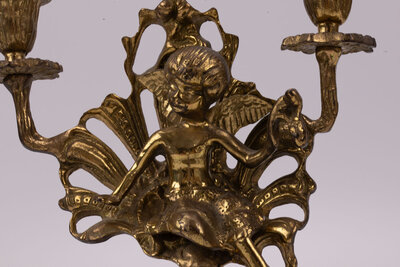 Chandelier avec ange  laiton baroque Chandelier avec ange  laiton baroque