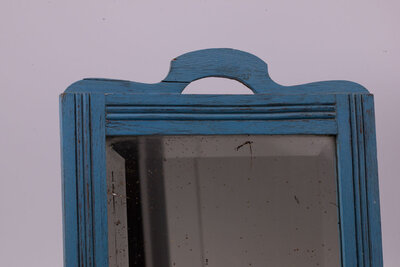Cadre en bois bleu avec miroir