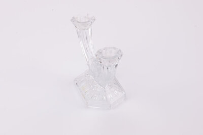 Double bougeoir esthétique en verre cristallin