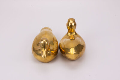 Duo de canards en laiton, pièces façonnées par Sarreid, Etats-Unis, probablement dans les années 70