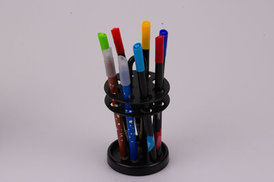 Duo de porte-crayon en métal noir