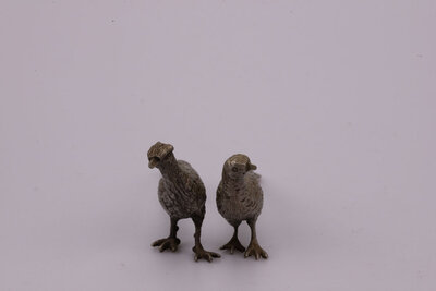 2 petits faisans de déco de table 