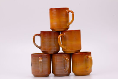 Mugs vintage en verre trempé Arcopal Volcan