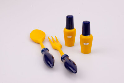 Set jaune en plastique pour assaisonner les salades imaginaires de vos enfants