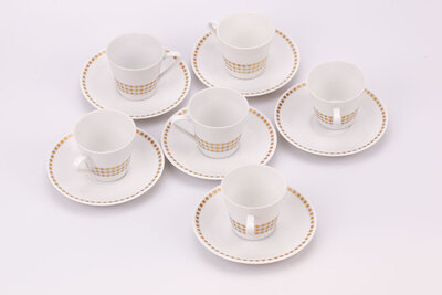 6 Tasses à café et sous-tasses vintage en porcelaine de Bavaria