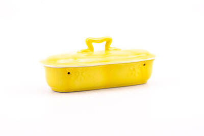 Porte-savon jaune  rétro