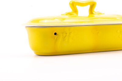Porte-savon jaune  rétro