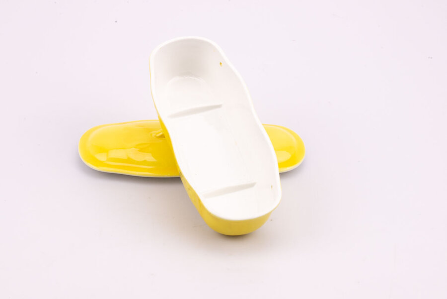 Porte-savon jaune  rétro