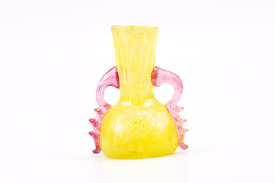 Petit vase jaune et rose