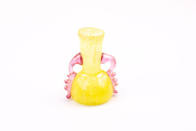 Petit vase jaune et rose