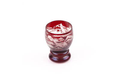 Verre paysage montagneux
