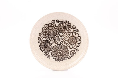 assiette plate brune de la manufacture Cartwright & Edwards de 25,5cm de diamètre 