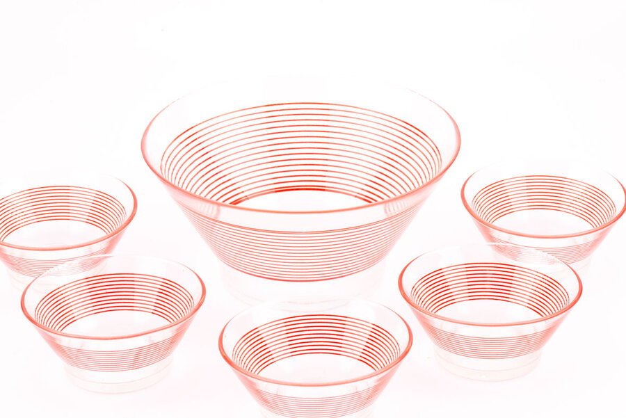 Saladier en verre Veropa  et ses 5 bols
