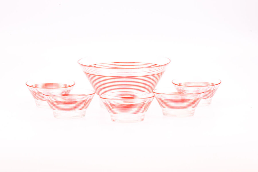 Saladier en verre Veropa  et ses 5 bols