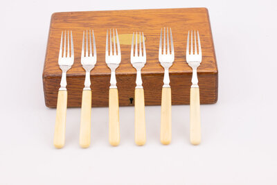 Boîte de 6 couteaux et 6 fourchettes anglais 