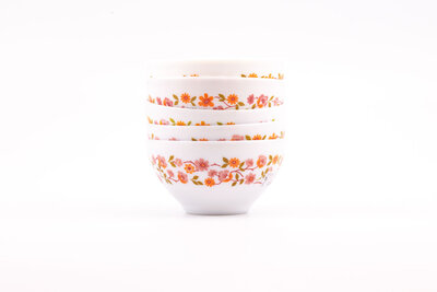 Set de 5 bols Arcopal à fleurs Scania