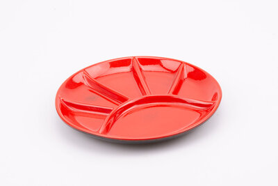 Ensemble de 6 assiettes à compartiments rouges CES