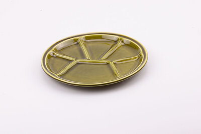Assiette à compartiment verte Gien
