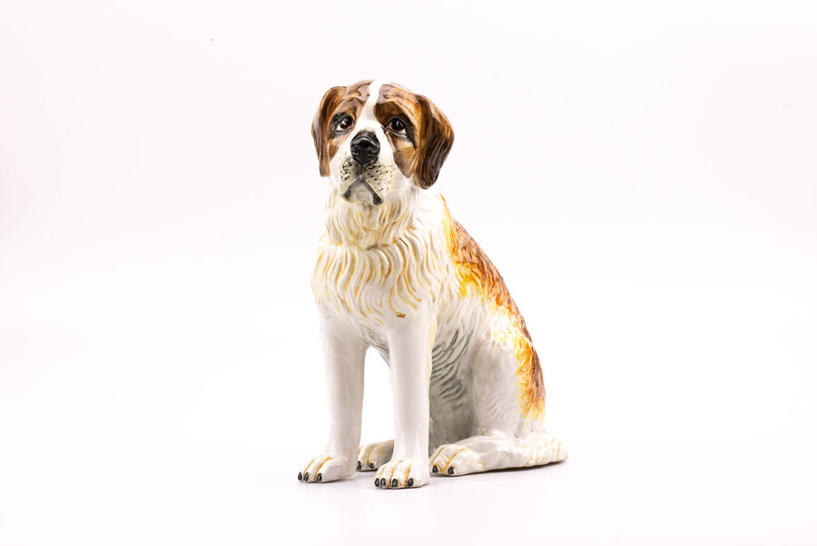 Chien Saint-Bernard en céramique 