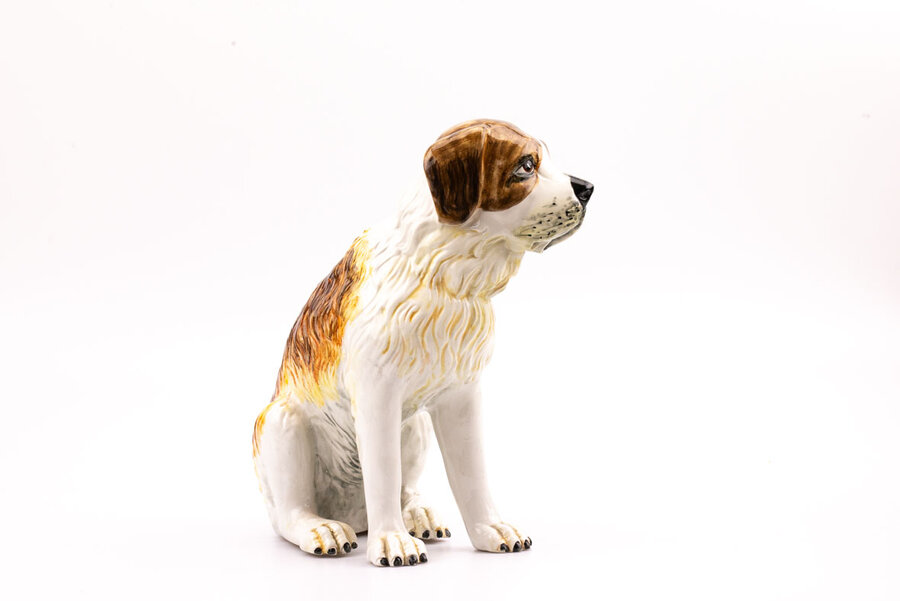Chien Saint-Bernard en céramique 