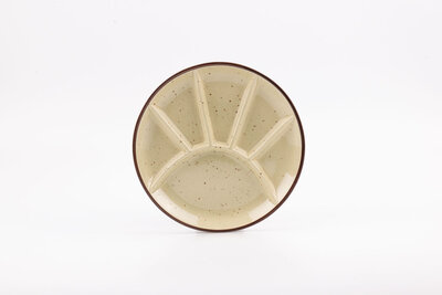 Assiette à fondue vintage à compartiment en céramique