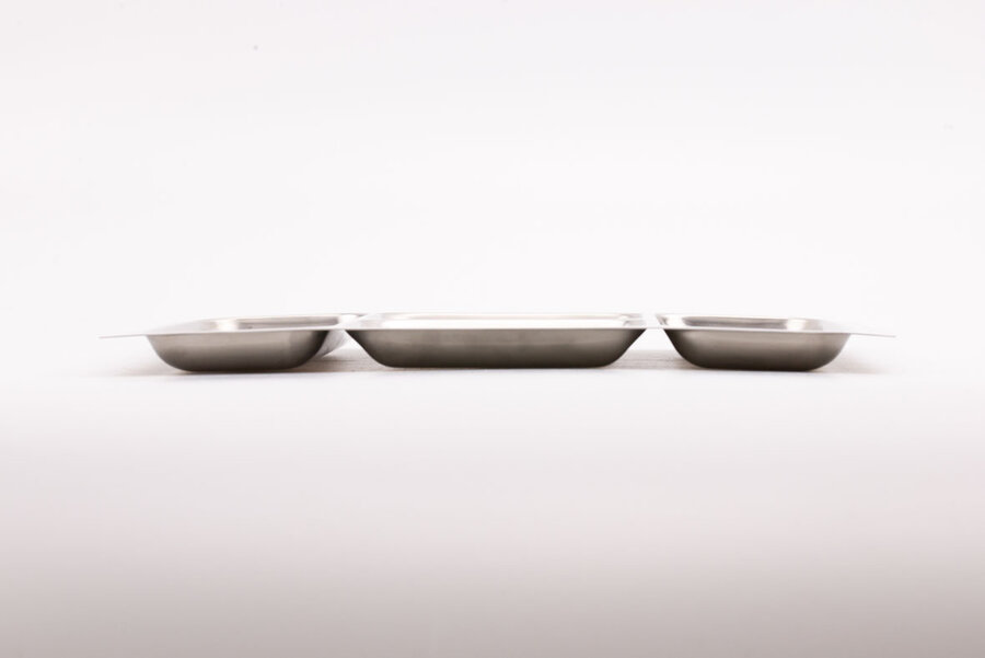 Plateau apéro vintage en Inox 18-10 à 4 compartiments