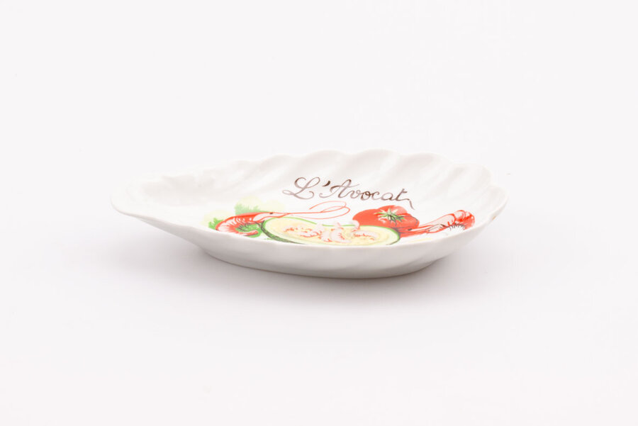 Coupelle vintage en porcelaine avec motif d'avocat de la manufacture Hirondelle