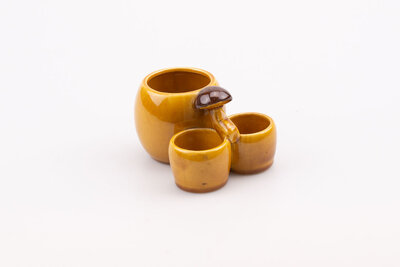 Pots à condiments vintages en porcelaine de couleur orange