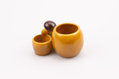 Pots à condiments vintages en porcelaine de couleur orange
