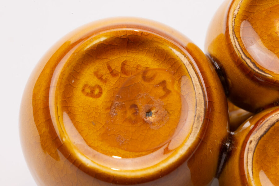 Signature pots à condiments vintages en porcelaine de couleur orange