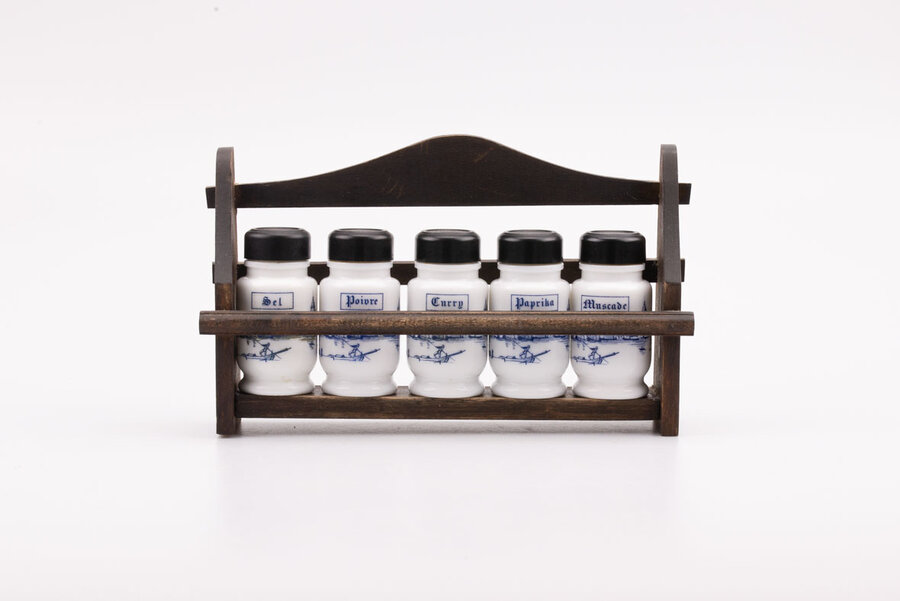 Présentoir pots à épices vintage