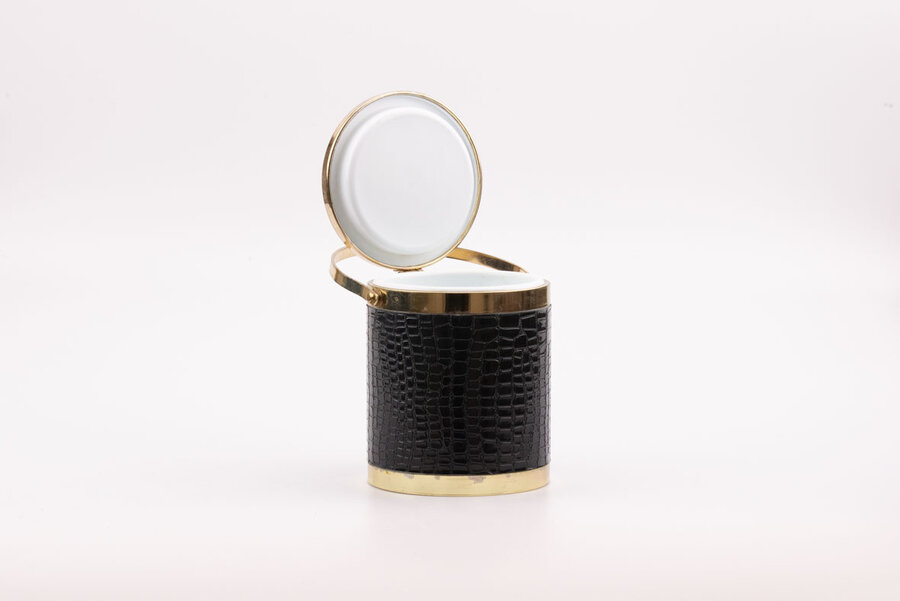 Seau à glaçons vintage doré et noir