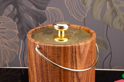 Seau à glaçons vintage et élégant de couleur brune et dorée de chez Kraftware