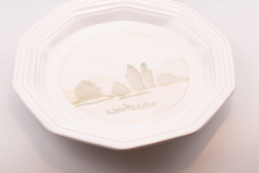 Service d'assiettes vintage en porcelaine de la collection Bocage Niderviller