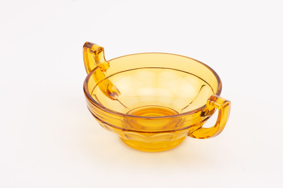 Coupe à fruits vintage en verre orange modèle Noemi Val Saint-Lambert