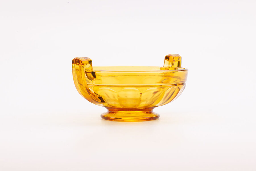 Coupe à fruits vintage en verre orange modèle Noemi Val Saint-Lambert