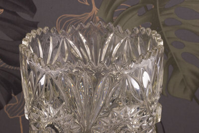 Grand vase vintage en cristal taillé