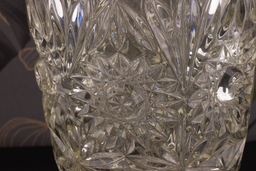 Grand vase vintage en cristal taillé