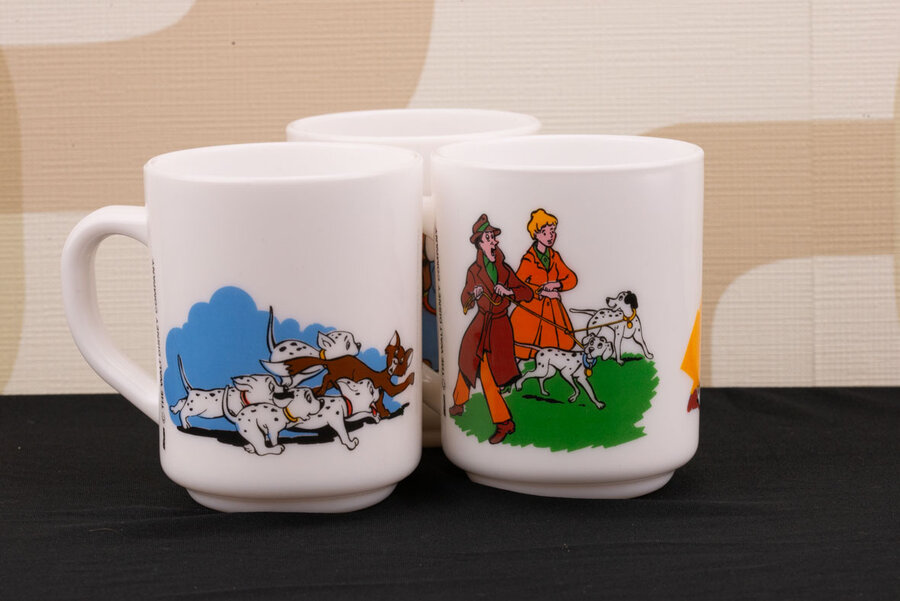 3 tasses Walt Disney Arcopal avec décor des 101 dalmatiens 