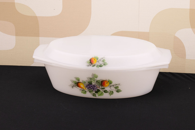 Plat cocotte Arcopal Fruits de France en verre opale 