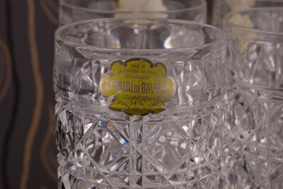5 verres à eau en cristal de Bavière d'une hauteur de 13,5 cm. 