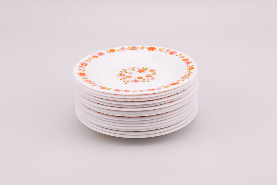 tas d Assiette à dessert Arcopal Scania en verre opaline