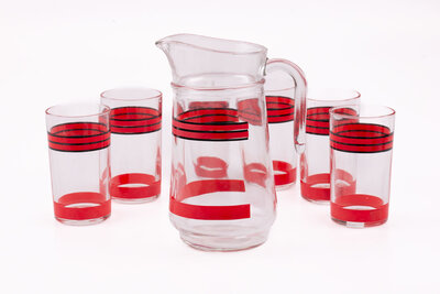 Cruche et set de 6 verres