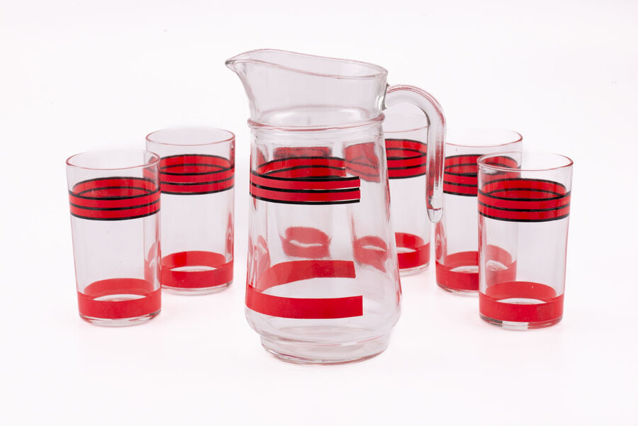 Cruche et 6 verres Italie