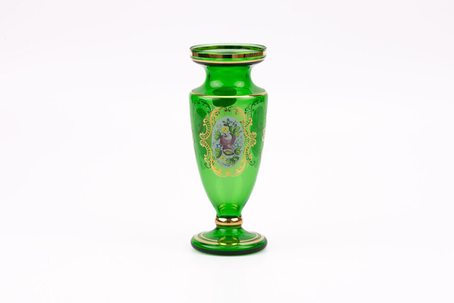 Vase vert en cristal de Bohème