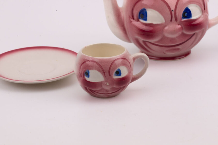 service à thé smiley face milota en porcelaine 