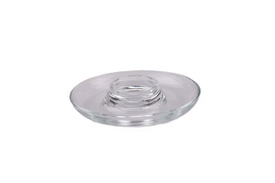 Bougeoir plat et circulaire en verre 