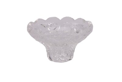 Bougeoir en verre cristallin taillé